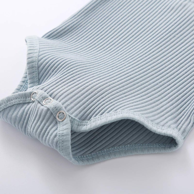Bmnmsl Baby Newborn Girls Boys Long Sleeve Clothes Striped Romper & Pants Set Infant Fall Winter Cotton Outfits (B-Blue, 0-6 Months) - Image 5